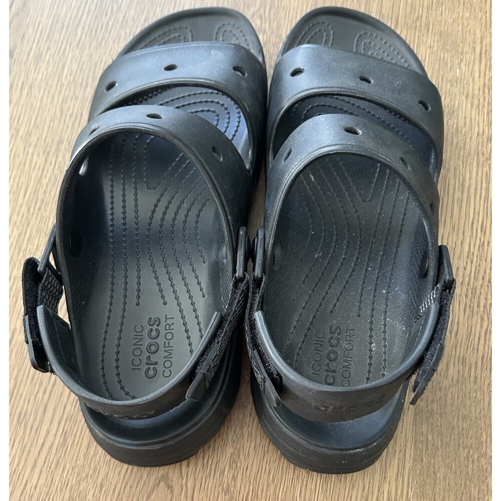 Crocs Men’s Classic All-Terrain Clogs Sandals Black Size 12 Adjustable Strap - Picture 4 of 15